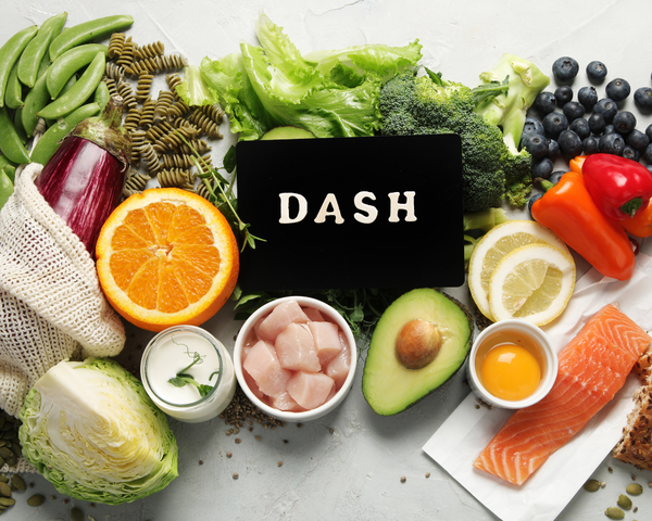 Hình ảnh minh họa khẩu phần thực phẩm theo chế độ ăn DASH